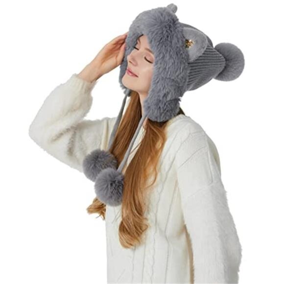 Women\' Winter Peruvian Cover Ears Beanie Hat Ear Flaps Sherpa Ski Snow Hat main image 6